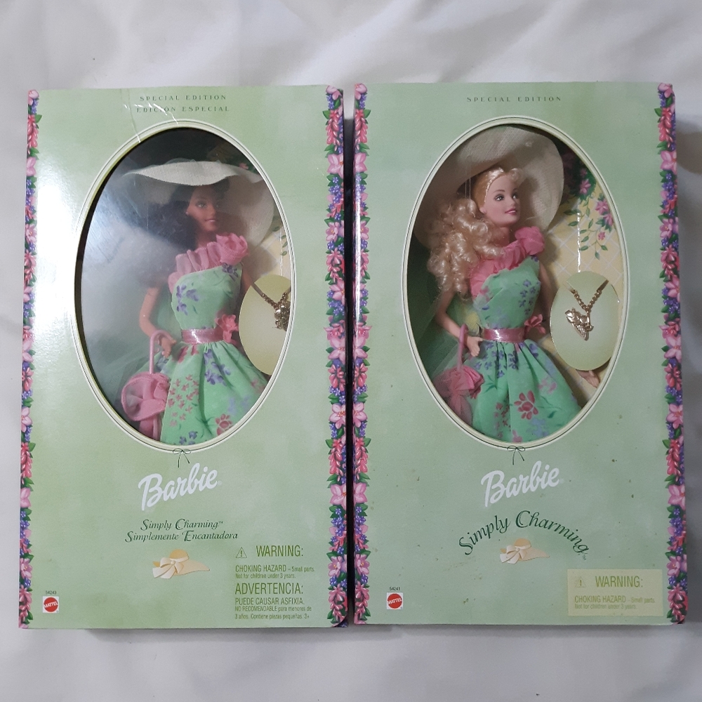 VINTAGE 2001 Mattel Barbie Simply Charming dolls (SET OF 2, IN BOX)